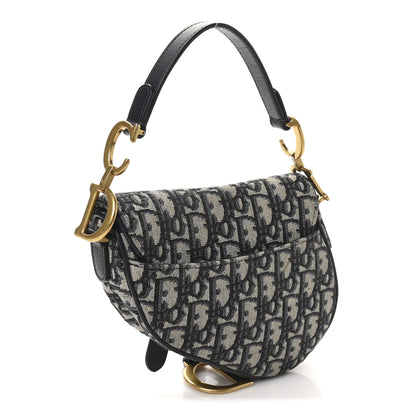 Christian Dior Oblique Mini Saddle Bag Blue 2 of 11