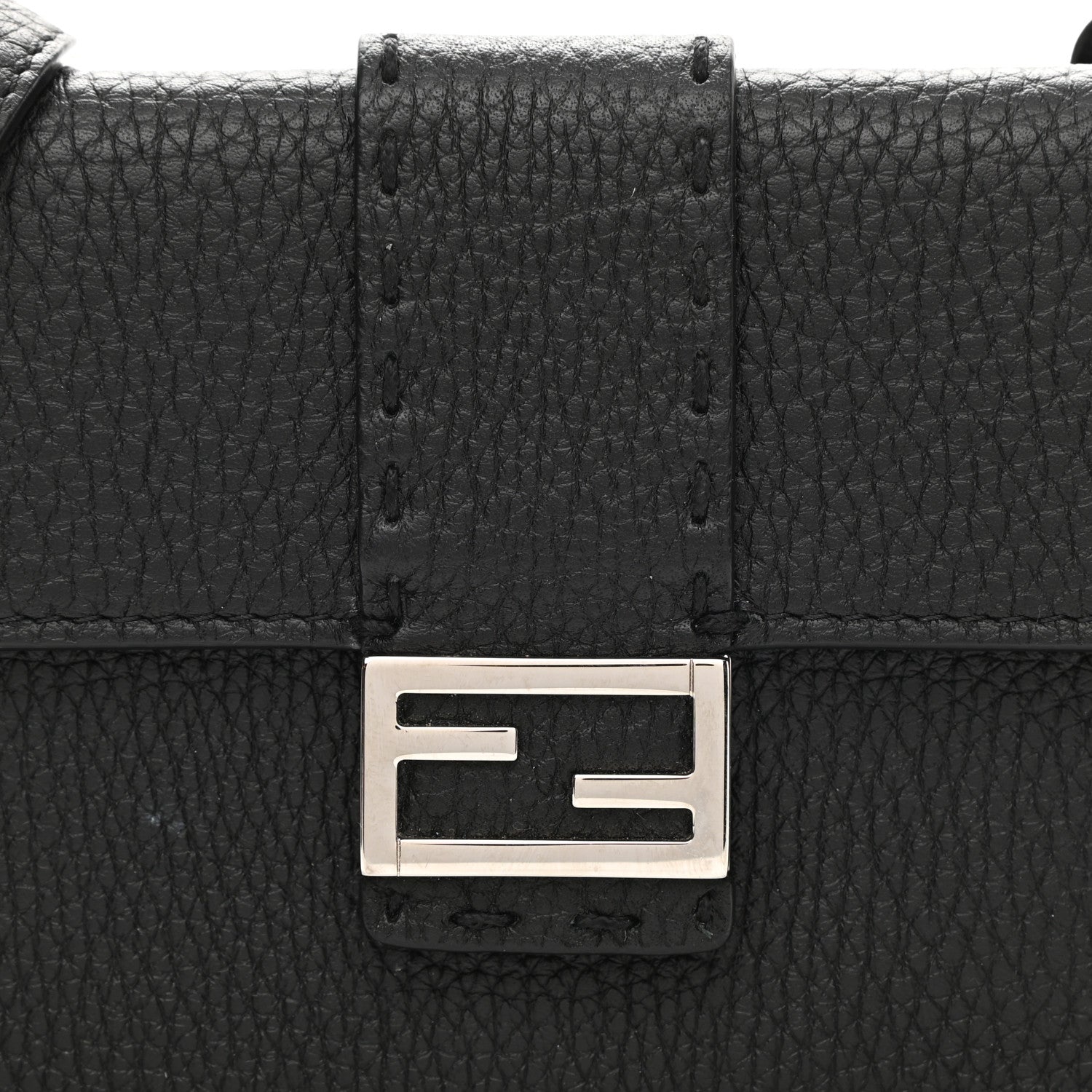 Fendi Cuoio Romano Selleria Baguette Belt Pouch Black 9 of 12