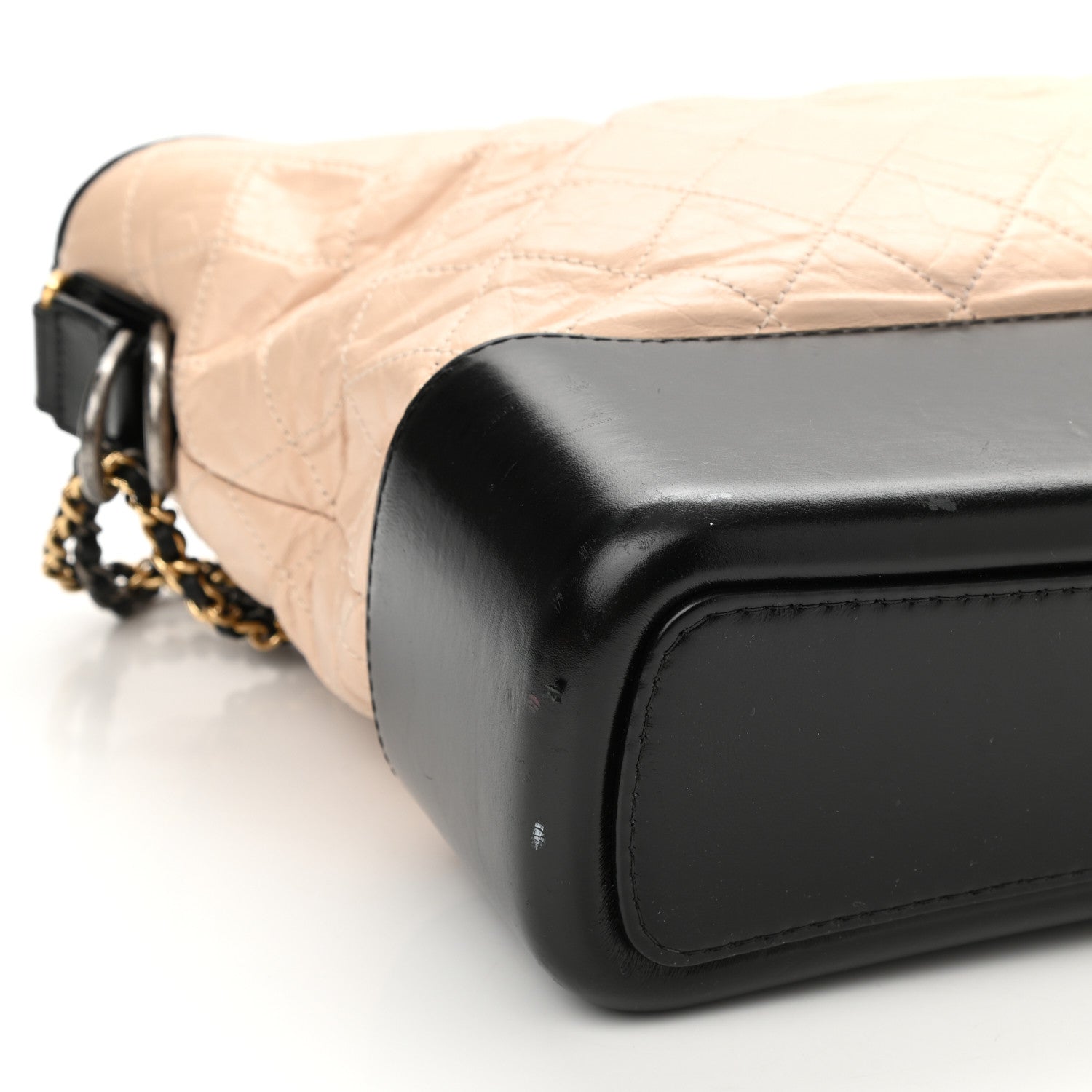 Chanel Aged Calfskin Quilted Large Gabrielle Hobo Beige Black 9 of 11