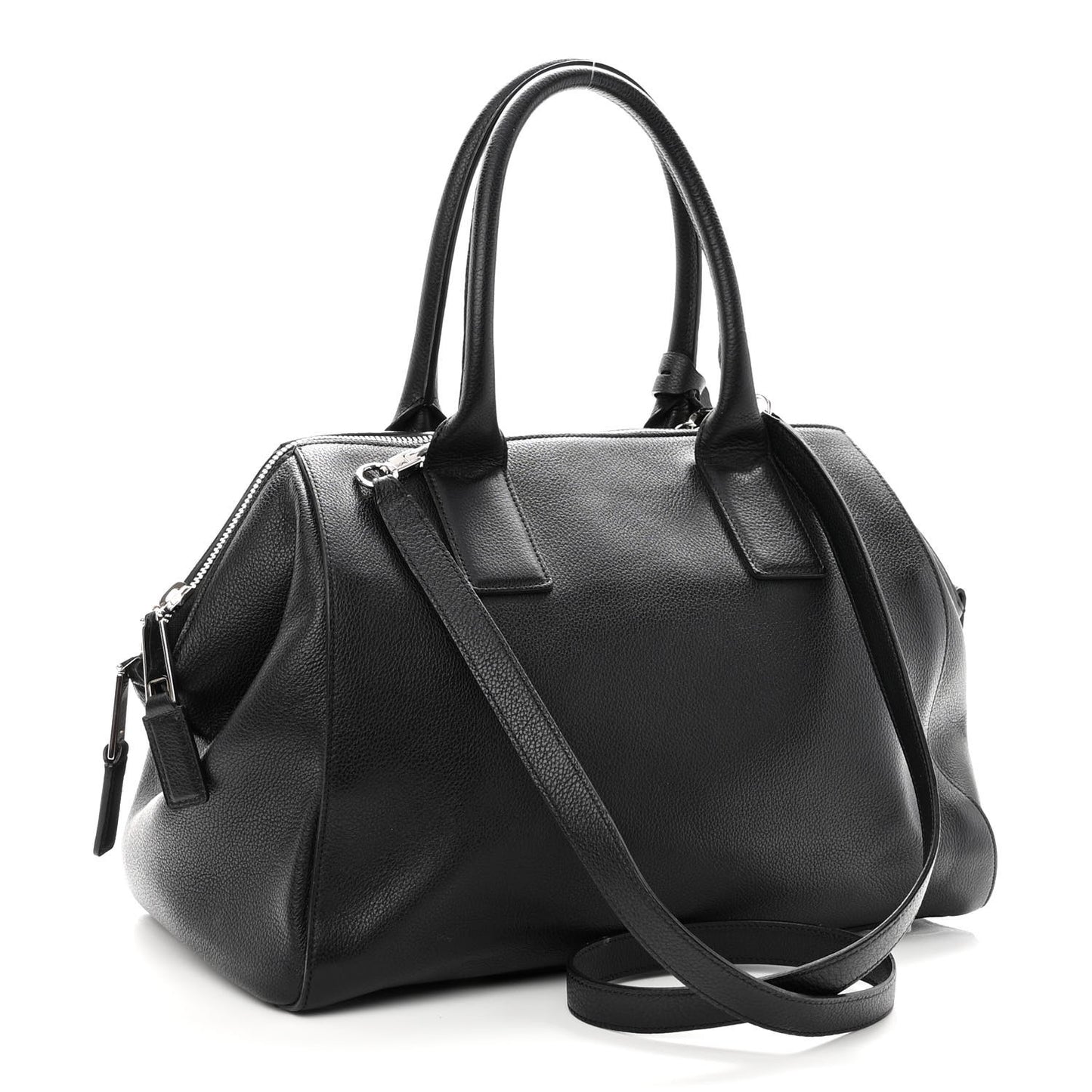 Textured Calfskin Medium Incognito Satchel Black