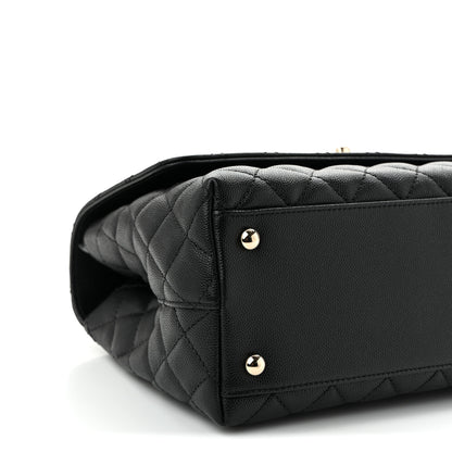 Chanel Caviar Quilted Small Coco Handle Flap Black 9 of 10