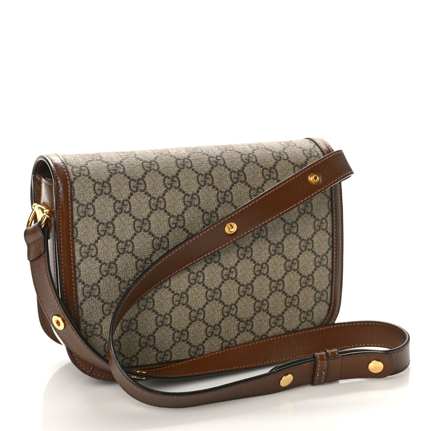 Gucci GG Supreme Monogram Horsebit 1955 Shoulder Bag Beige Brown Sugar 3 of 9