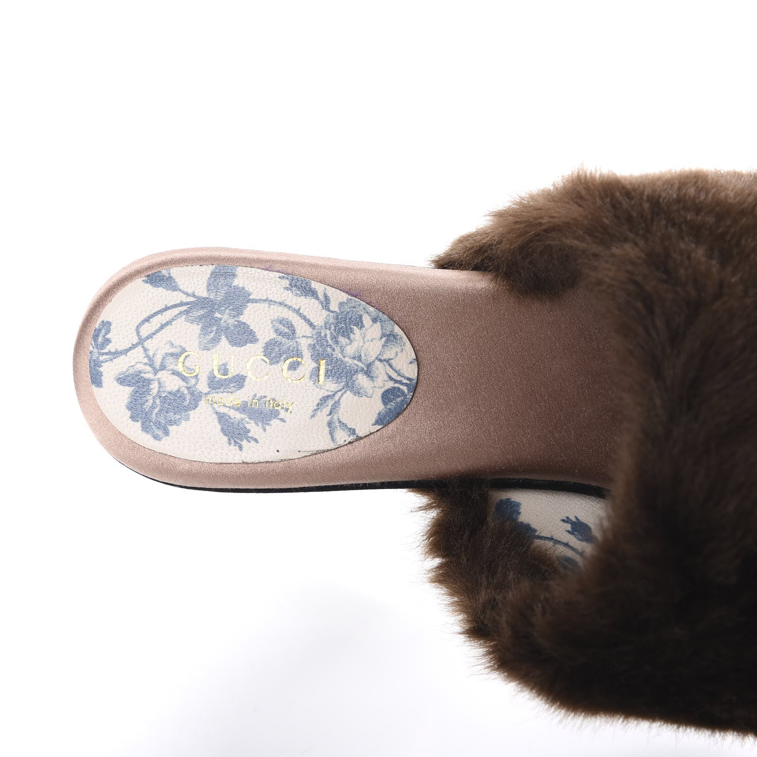 Gucci Mink Silk Satin Crystal Candy Mules 36 Scan Brown Black 7 of 8