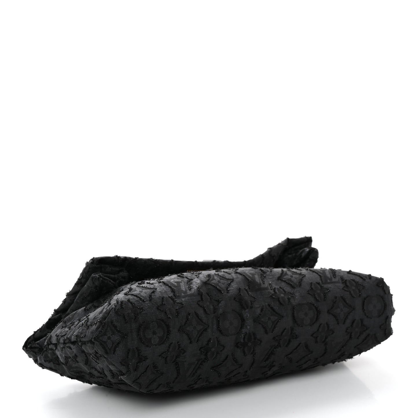 Lurex Quilted Monogram Altair Clutch Black