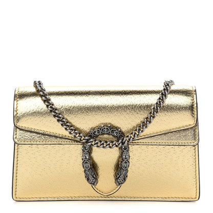 Gucci Metallic Calfskin Super Mini Dionysus Shoulder Bag Gold 1 of 8