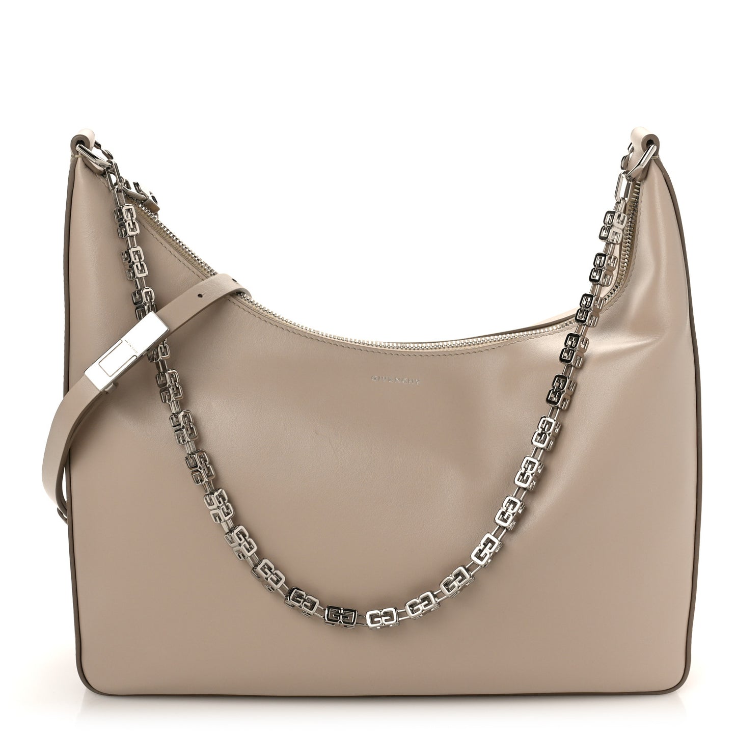 Smooth Calfskin Medium Moon Cut Out Shoulder Bag Dune