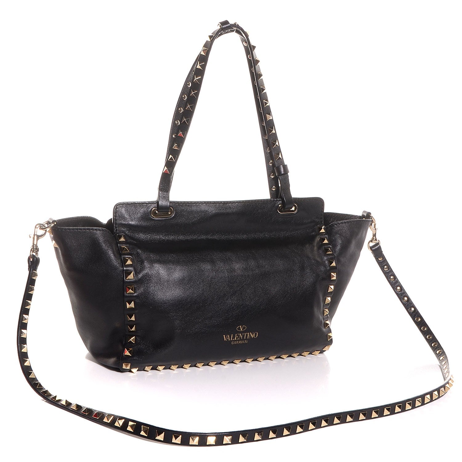 Valentino Garavani Vitello Small Rockstud Tote Black 4 of 10