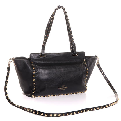 Valentino Garavani Vitello Small Rockstud Tote Black 4 of 10