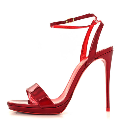 Christian Louboutin Metallic Patent Psychic Emilie 100 Slingback Sandals 37.5 Loubi 1 of 8