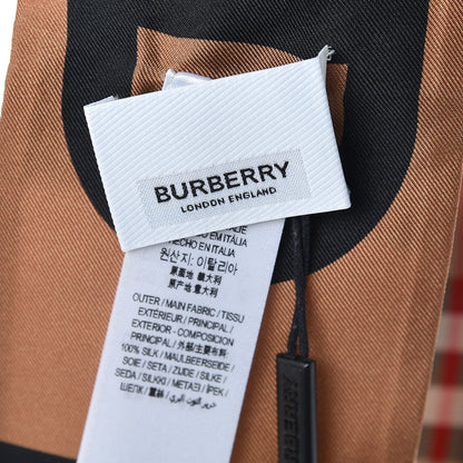 Burberry Silk Vintage Check Logo Print Skinny Scarf Archive Beige 4 of 7
