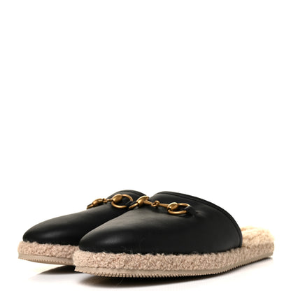 Gucci Nappa Wool Womens Fria Slippers 39.5 Black Butterscotch 3 of 9