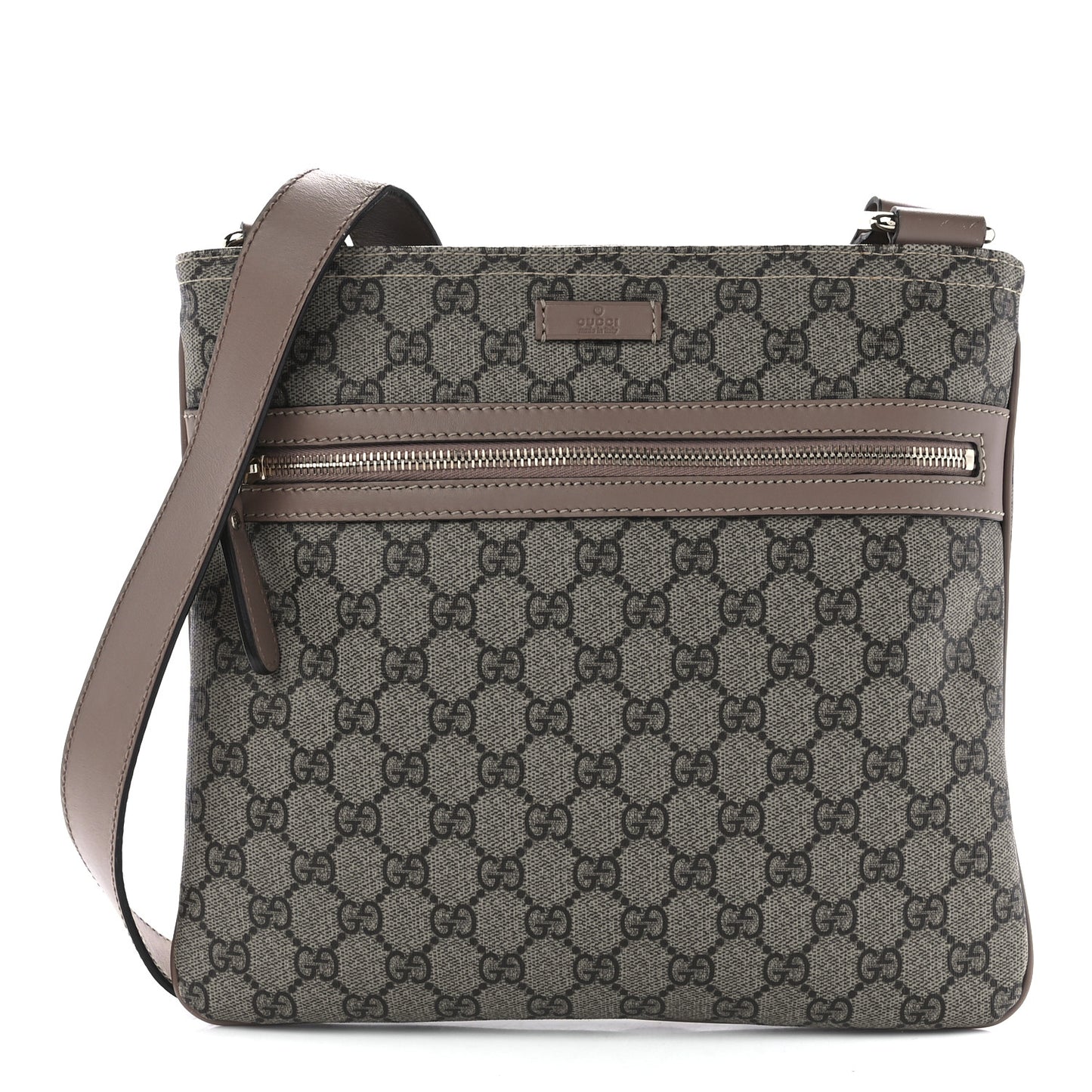 GG Supreme Monogram Small Flat Messenger Bag Light Brown