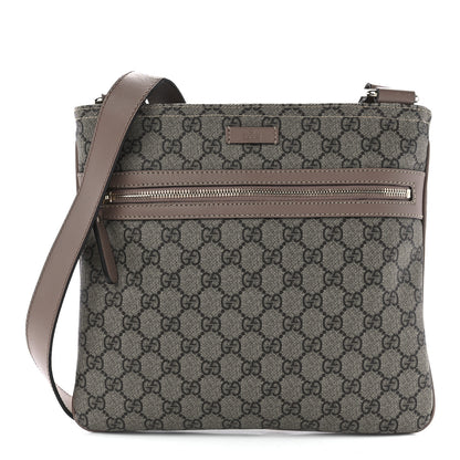Gucci GG Supreme Monogram Small Flat Messenger Bag Light Brown 1 of 13