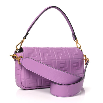 Fendi Nappa FF 1974 Embossed Baguette Agapanto 3 of 12