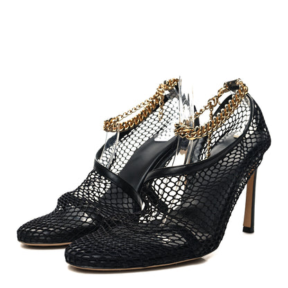 Bottega Veneta Mesh Nappa Chunky Chain Sandals 40.5 Black 3 of 8