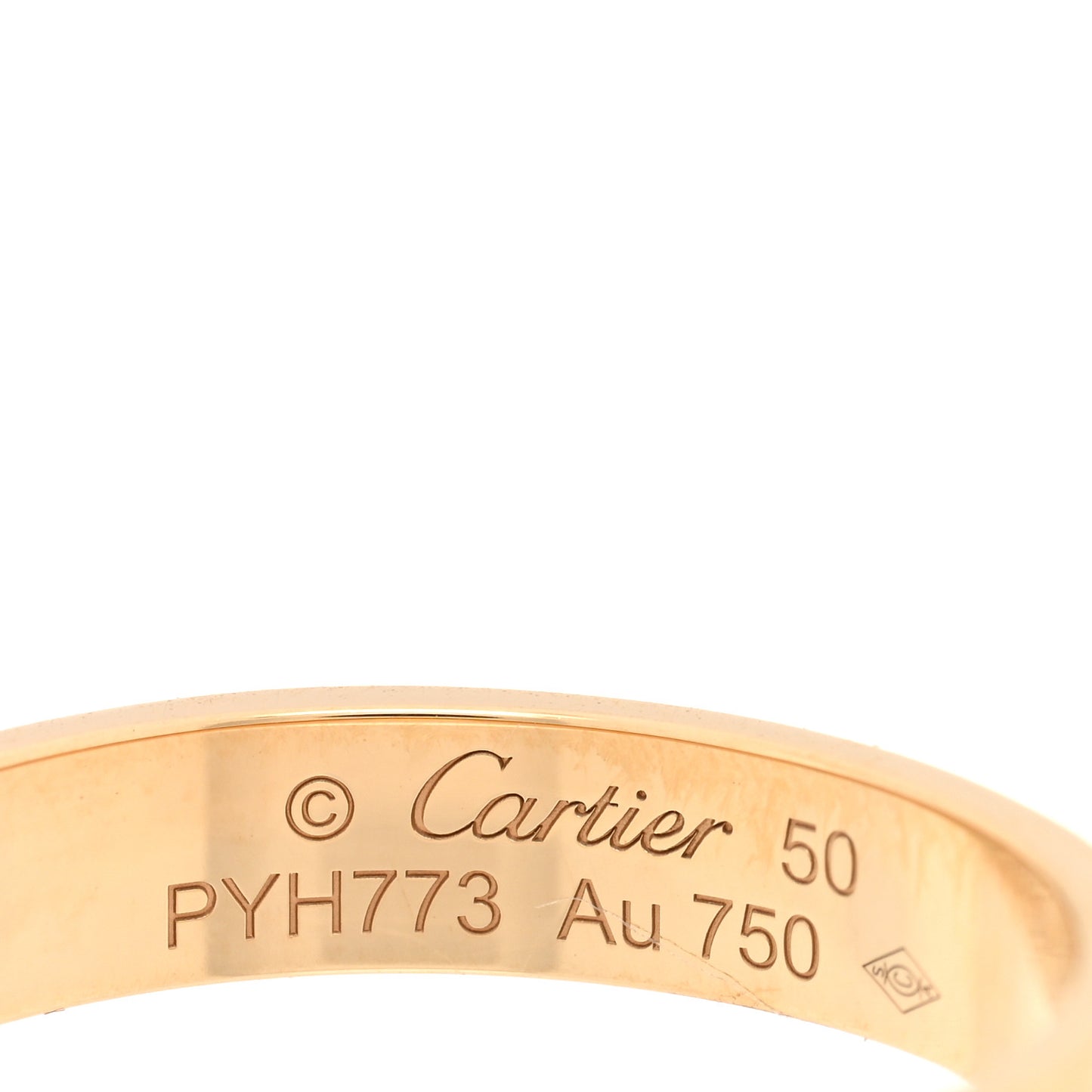 18K Yellow Gold 3.5mm LOVE Wedding Band Ring 50 5.25