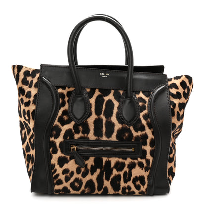Celine Leopard Pony Hair Mini Luggage Black 1 of 12