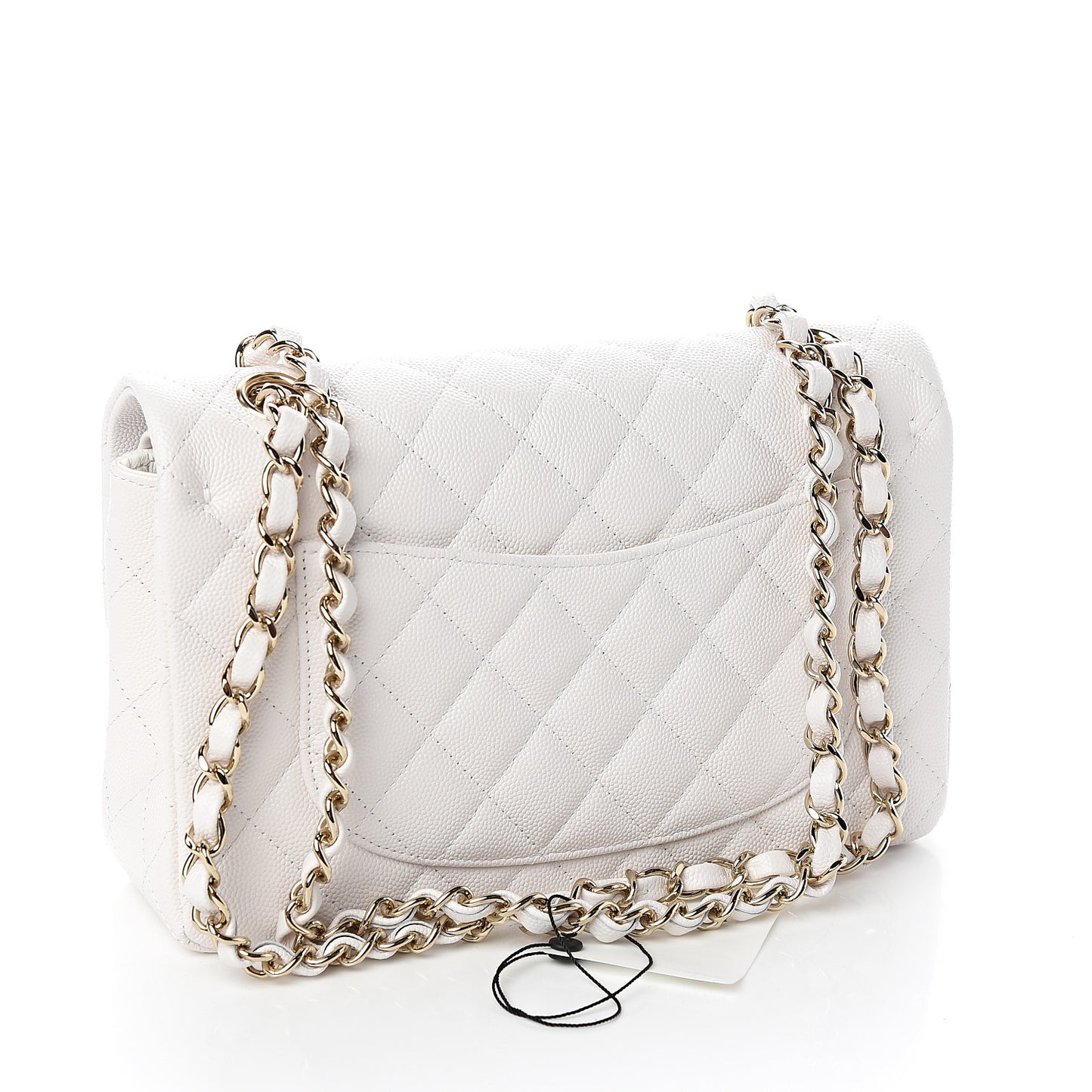 Caviar Quilted Small Double Flap White