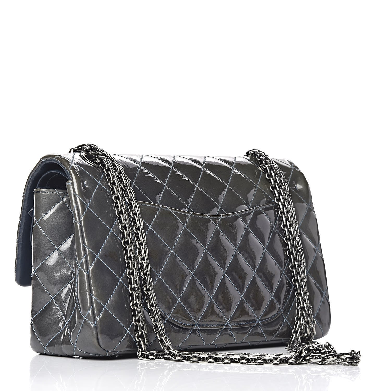 Chanel Patent Quilted 2.55 Reissue 225 Flap Blue 3 of 22