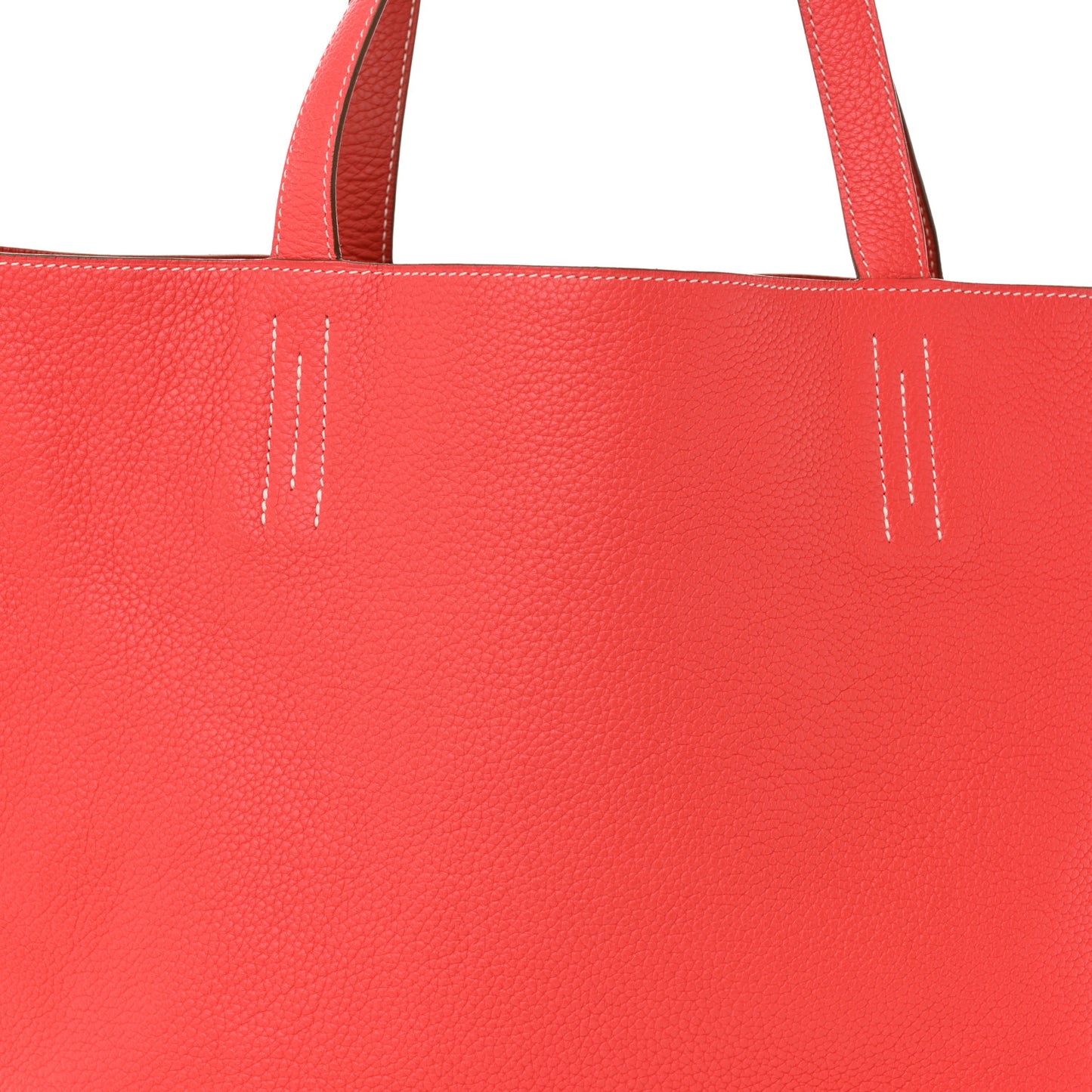 Taurillon Clemence Double Sens Reversible Tote 36 Sanguine Rose Jaipur