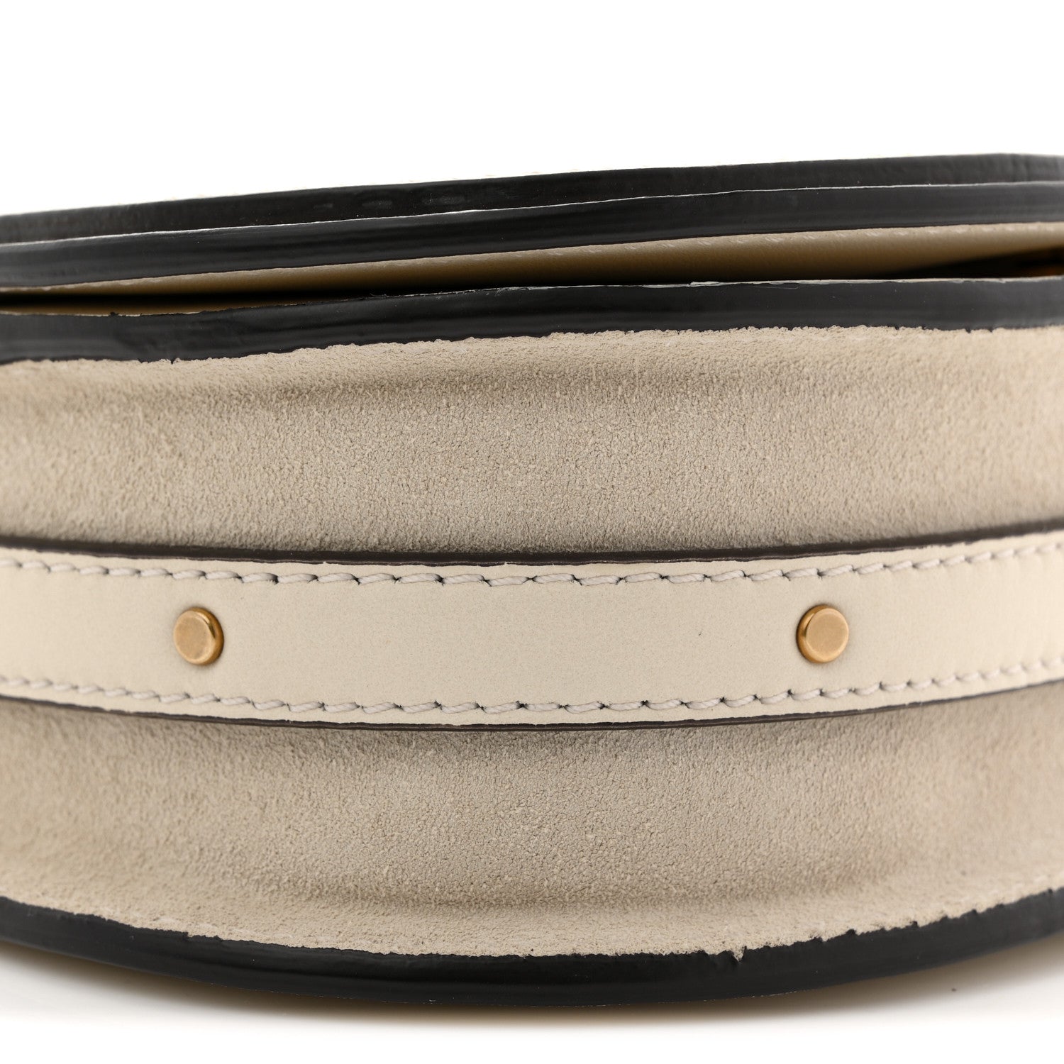 Chloe Calfskin Suede Small Nile Bracelet Bag Off White 9 of 11