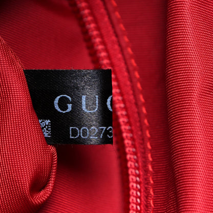 Gucci Nylon Monogram Dollar Calfskin Medium Light Double Buckle Backpack Vibrant Red 8 of 14