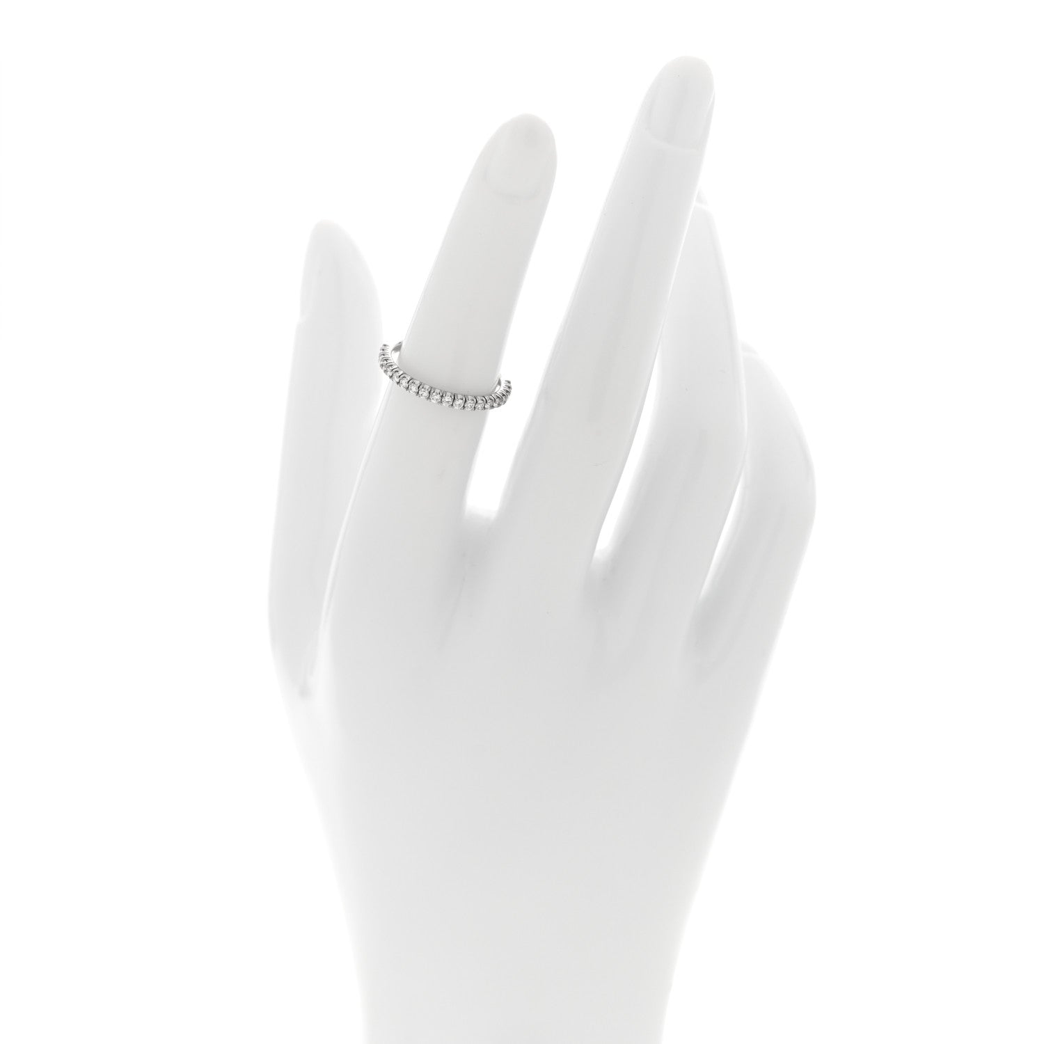 Cartier Platinum Diamond 2mm Half Eternity Wedding Band Ring 49 4.75 2 of 5