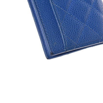 Chanel Caviar Quilted Card Holder Wallet Blue 9 of 14