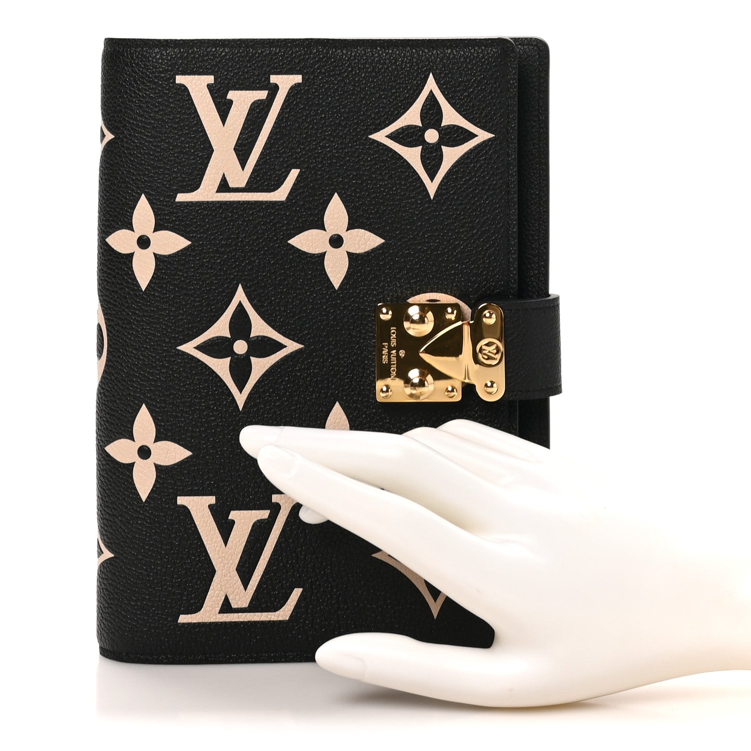 Louis Vuitton Empreinte Monogram Giant Paul Notebook Cover MM Black Beige 2 of 8