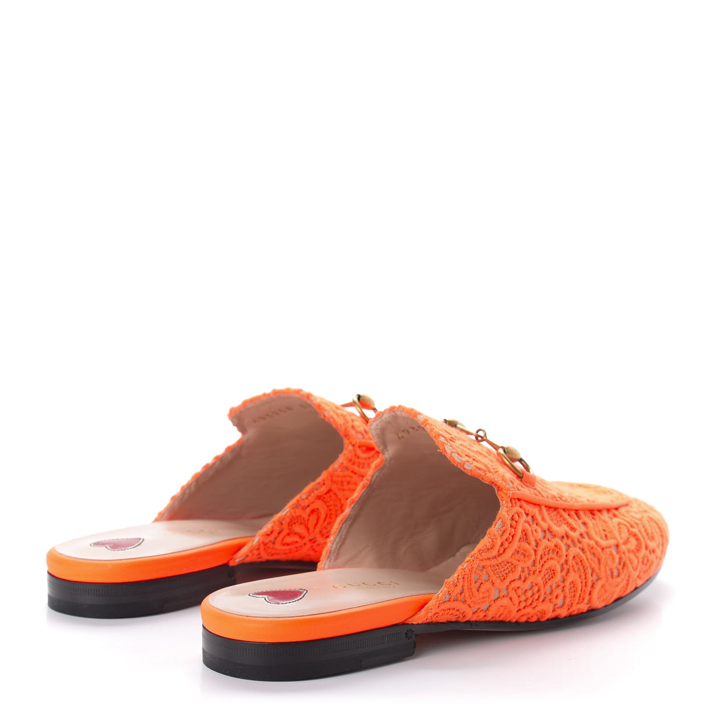 Lace Malaga Kid Womens Princetown Slippers 37.5 Orange Fluo Skin Rose