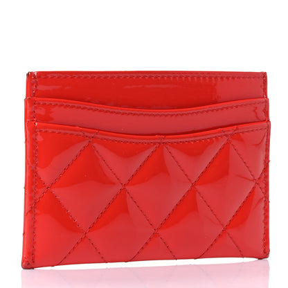 Chanel Patent Quilted Card Holder Red 2 of 4