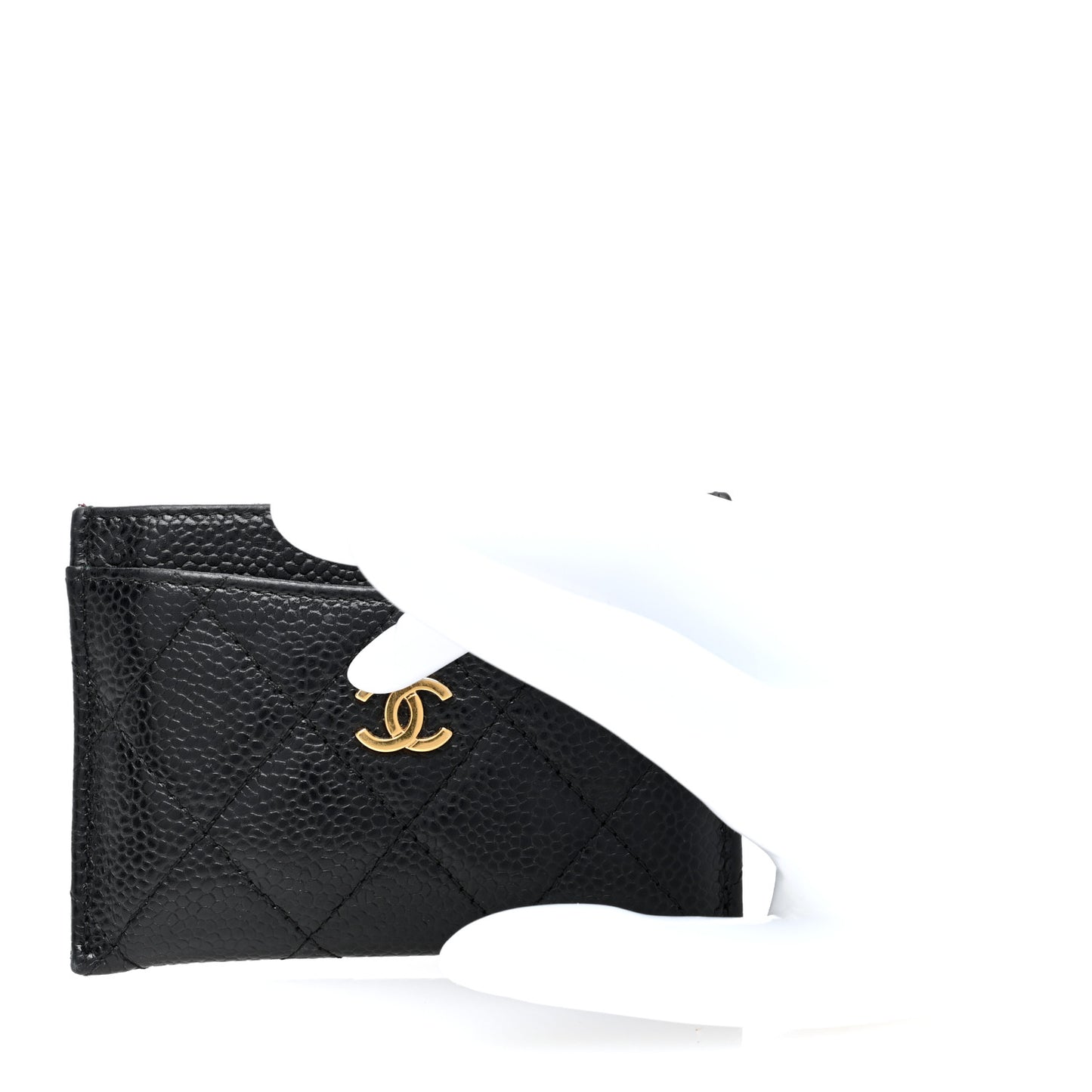 Caviar Quilted Card Holder Black