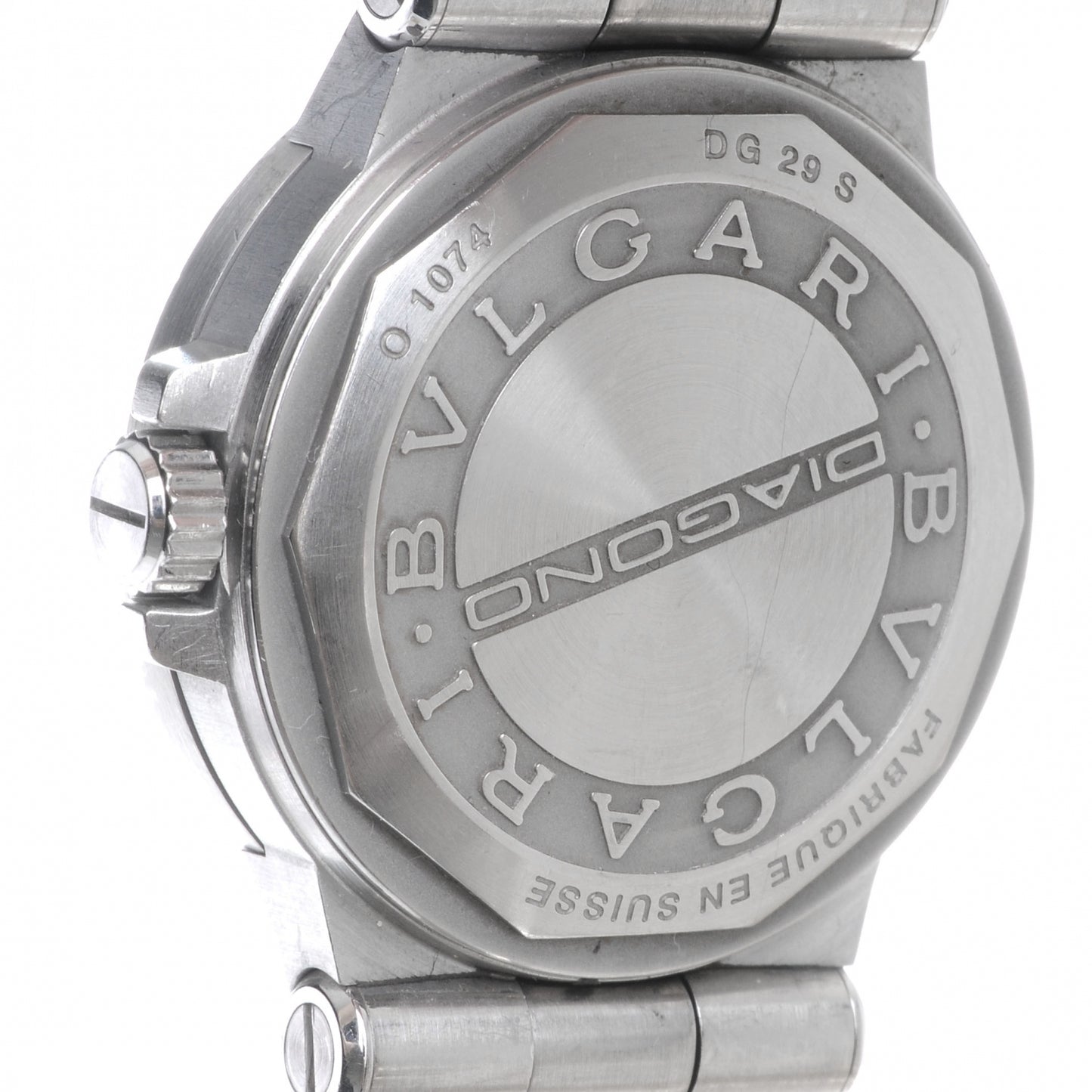 BVLGARI Stainless Steel Diagono 29mm Quartz Watch Silver