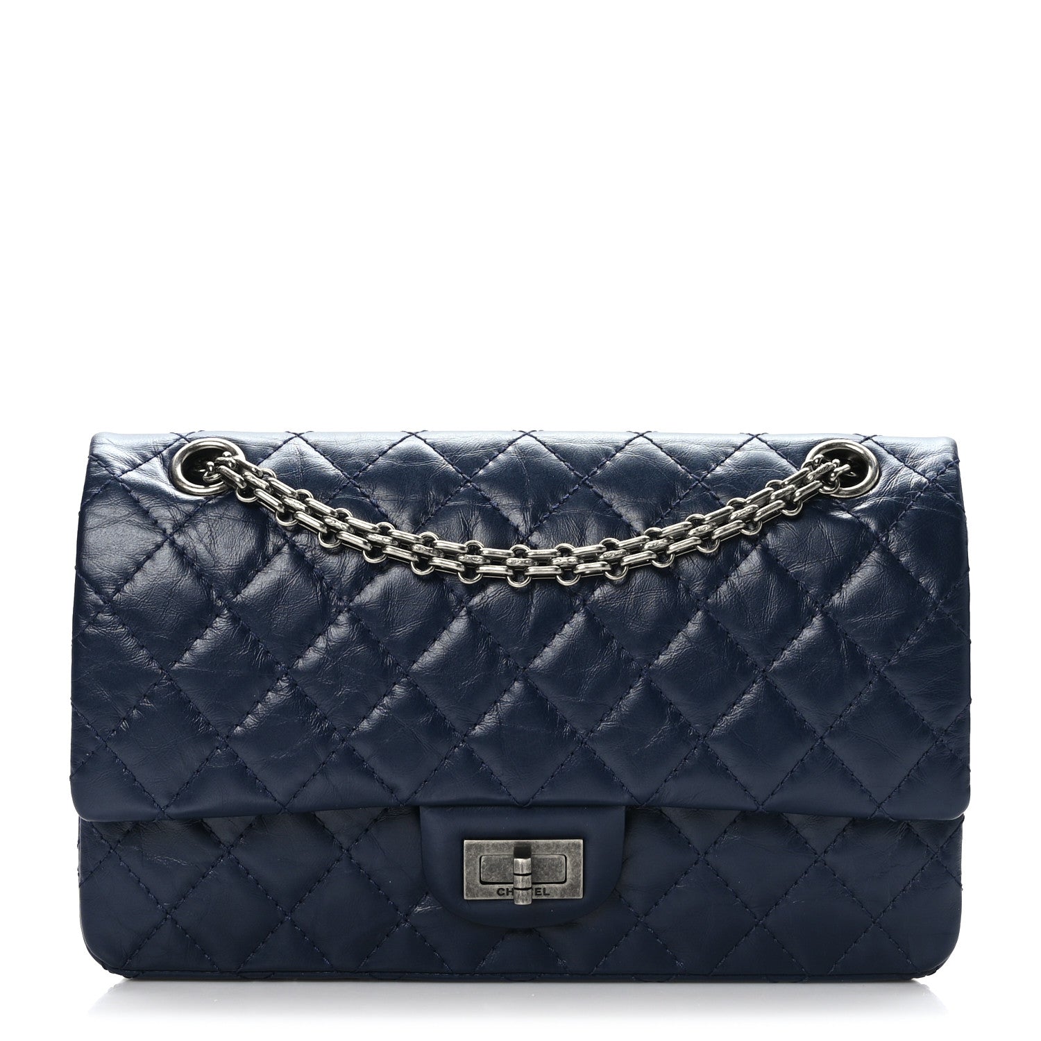 Chanel Aged Calfskin Quilted 2.55 Reissue 225 Flap Navy 1 of 10