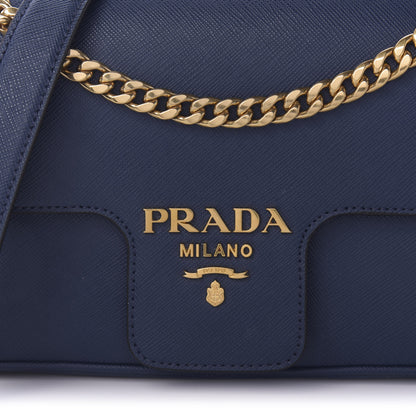 Prada Saffiano Flap Shoulder Bag Bluette 8 of 8