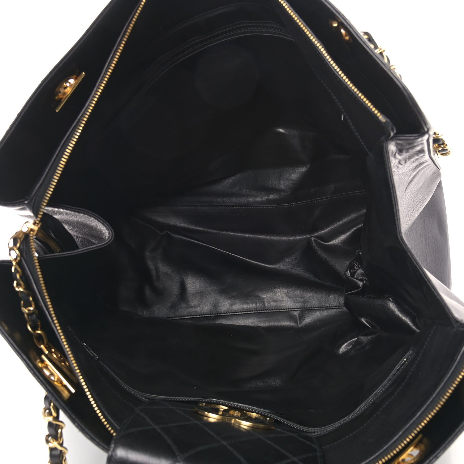 Chanel Calfskin Stitched XL Weekender Black 5 of 14