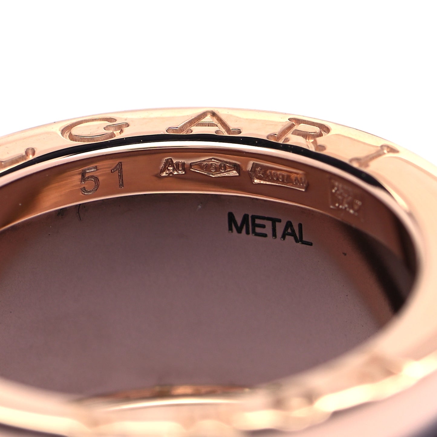 18K Rose Gold Bronze Cermet Roma B.Zero1 Four-Band Ring 51 5.75