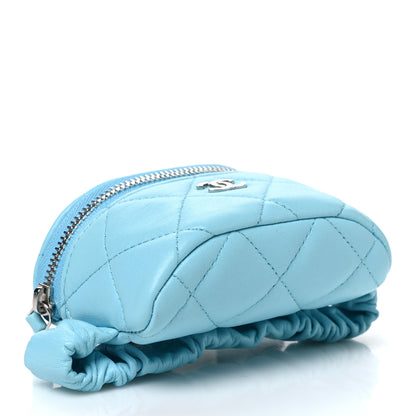 Chanel Lambskin Quilted Arm Coin Purse Neon Blue 4 of 7
