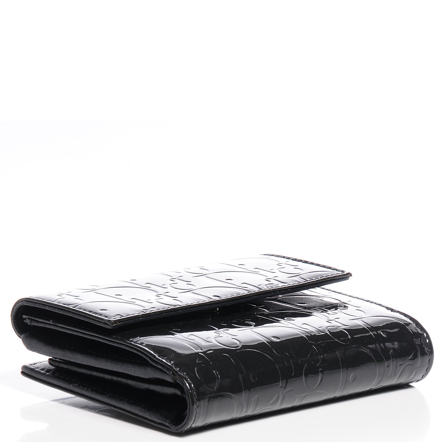 Christian Dior Patent Ultimate Compact Wallet Gris Fonce 4 of 7