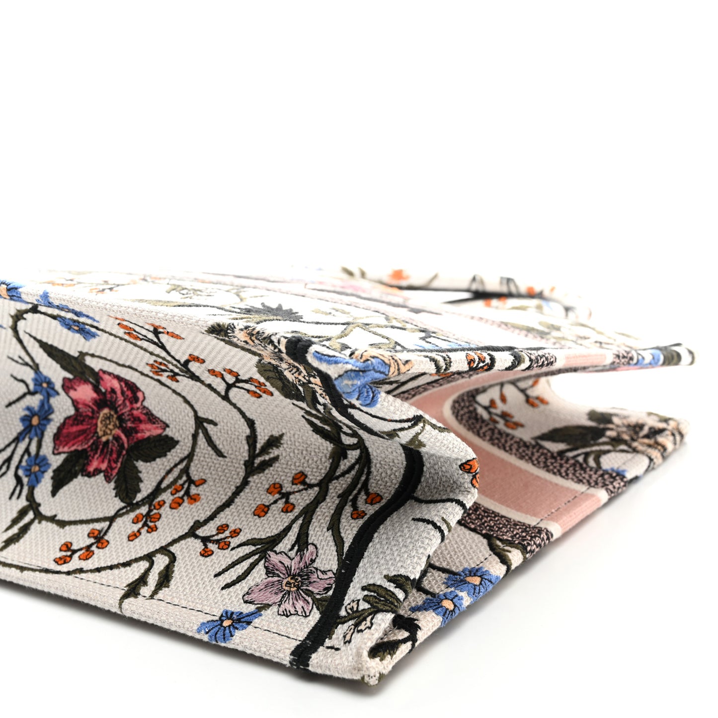 Canvas Embroidered Medium Rosa Mutabilis Book Tote Multicolor