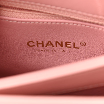 Chanel Lambskin Chevron Quilted Small Trendy CC Dual Handle Flap Bag Light Pink 6 of 11