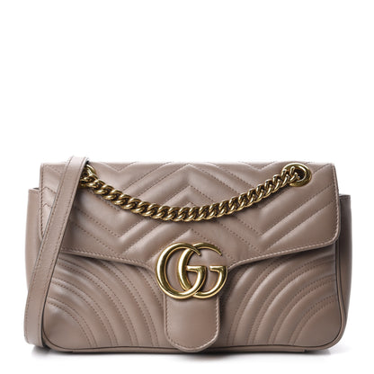 Gucci Calfskin Matelasse Small GG Marmont Shoulder Bag Porcelain Rose 1 of 12