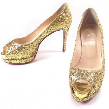 Christian Louboutin Glitter Altadama 100 Pumps 38.5 Gold 1 of 7