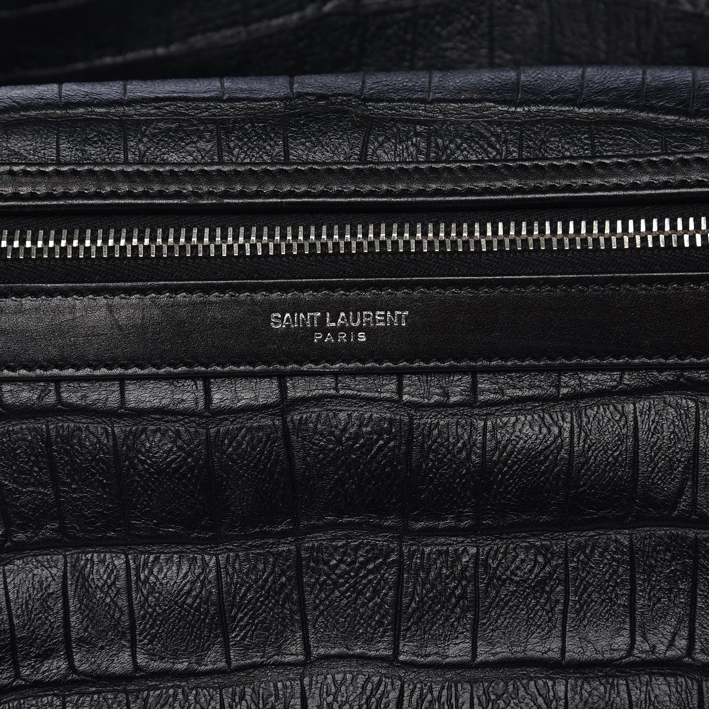 Croc Calfskin Embossed Hunting Backpack Black