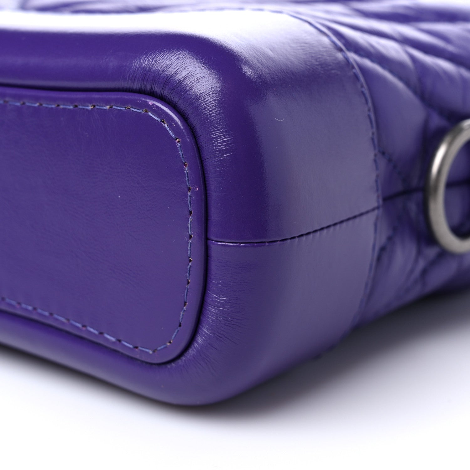 Chanel Aged Calfskin Chevron Quilted Small Gabrielle Hobo Purple 8 of 10