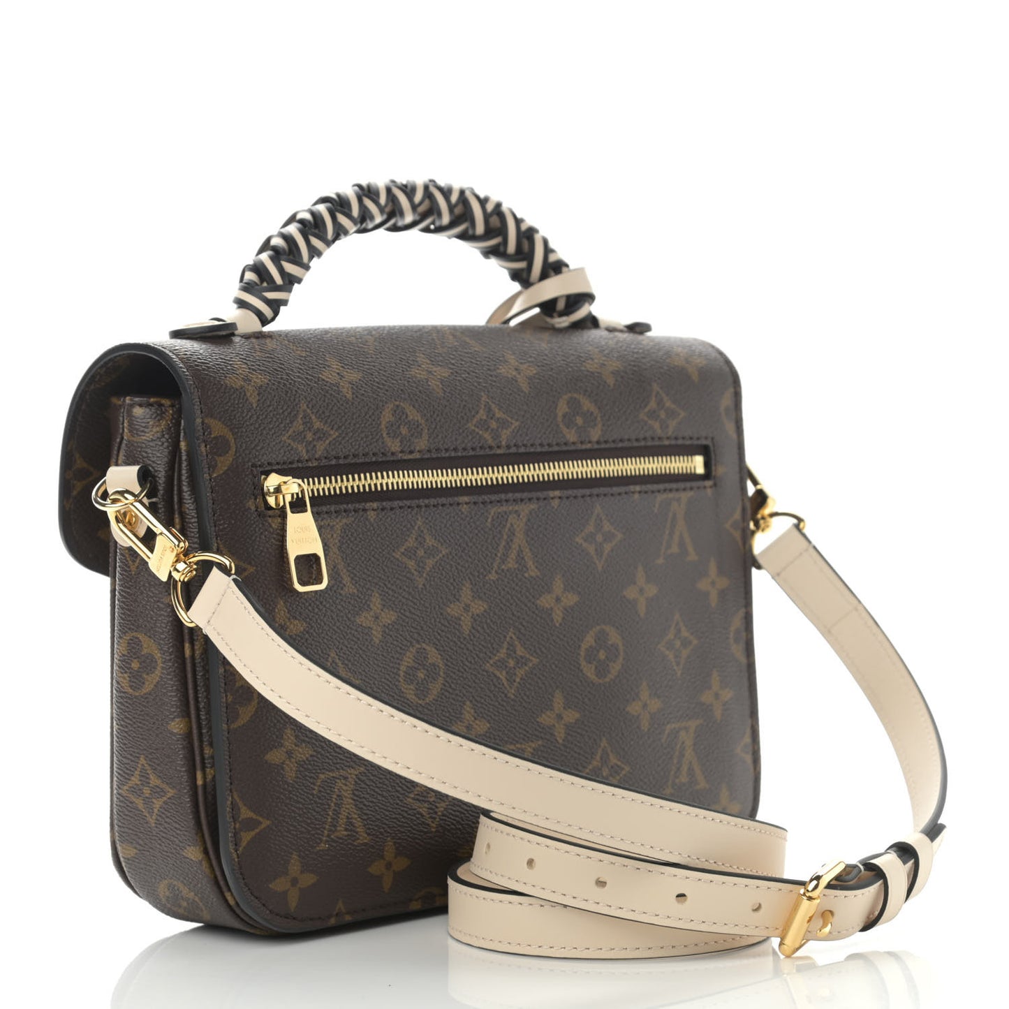 Monogram Braided Pochette Metis Creme Beige