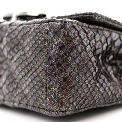 Chanel Metallic Snakeskin Strass Flap Bag Light Purple 10 of 13
