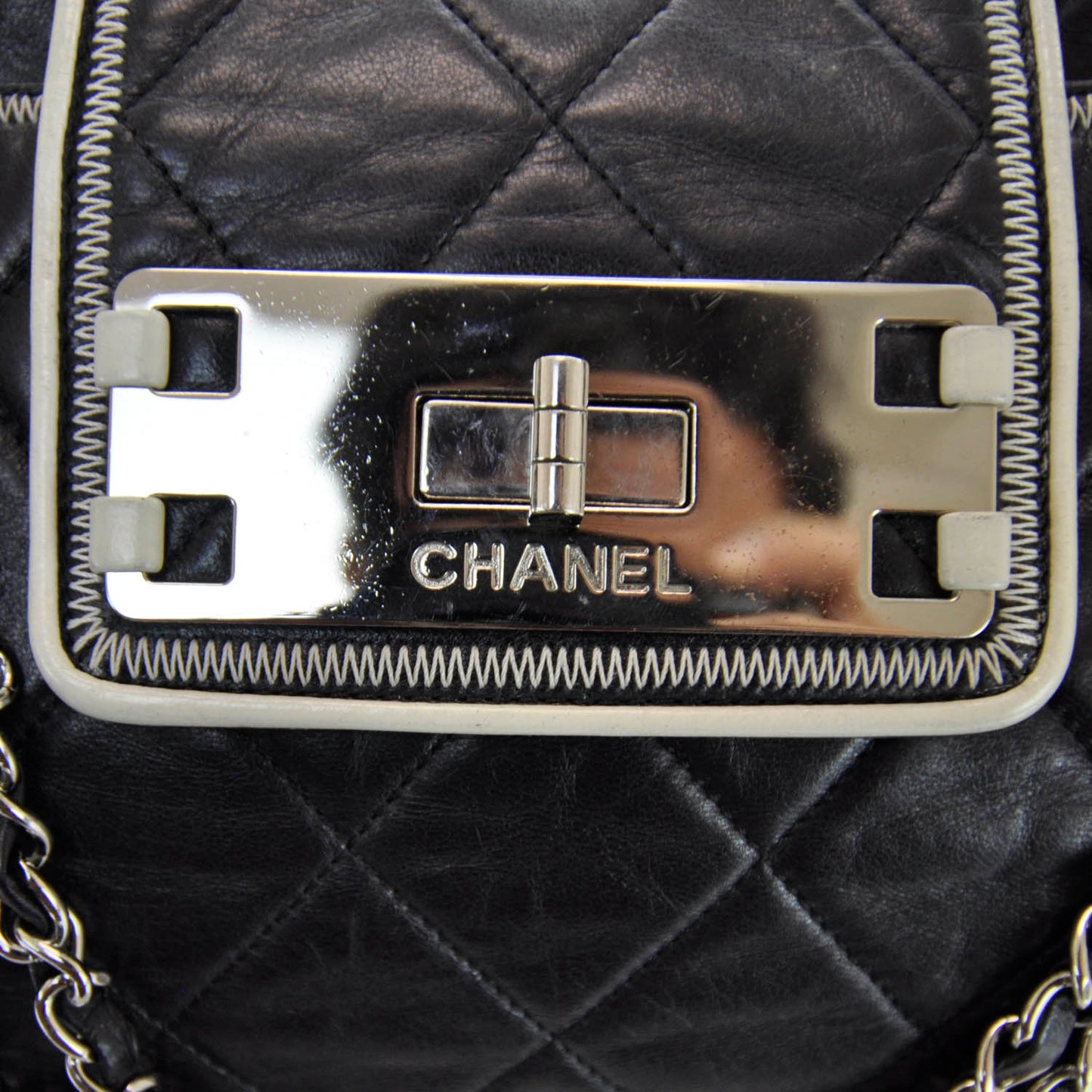 Lambskin Quilted East West Large Tote Black