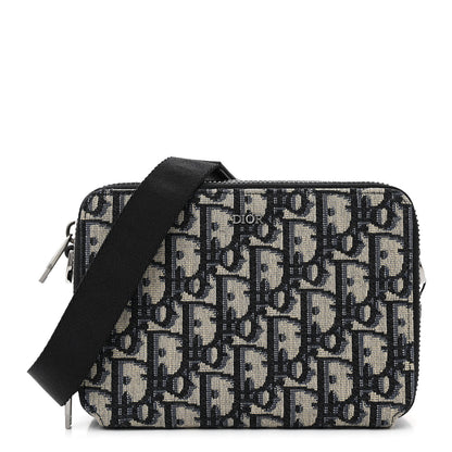 Christian Dior Oblique Pouch Beige Black 1 of 13