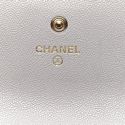 Chanel Caviar Quilted Large Boy Gusset Flap Wallet Grey 6 of 8